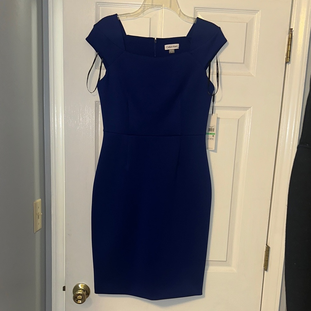 Calvin Klein Navy Cap Sleeve Dress
